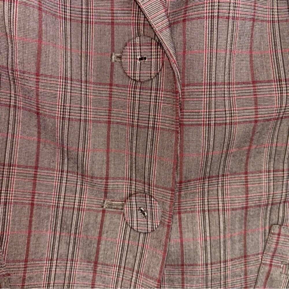 Kenneth Cole Plaid Blazer Women's Brown Size 12 - Picture 6 of 10